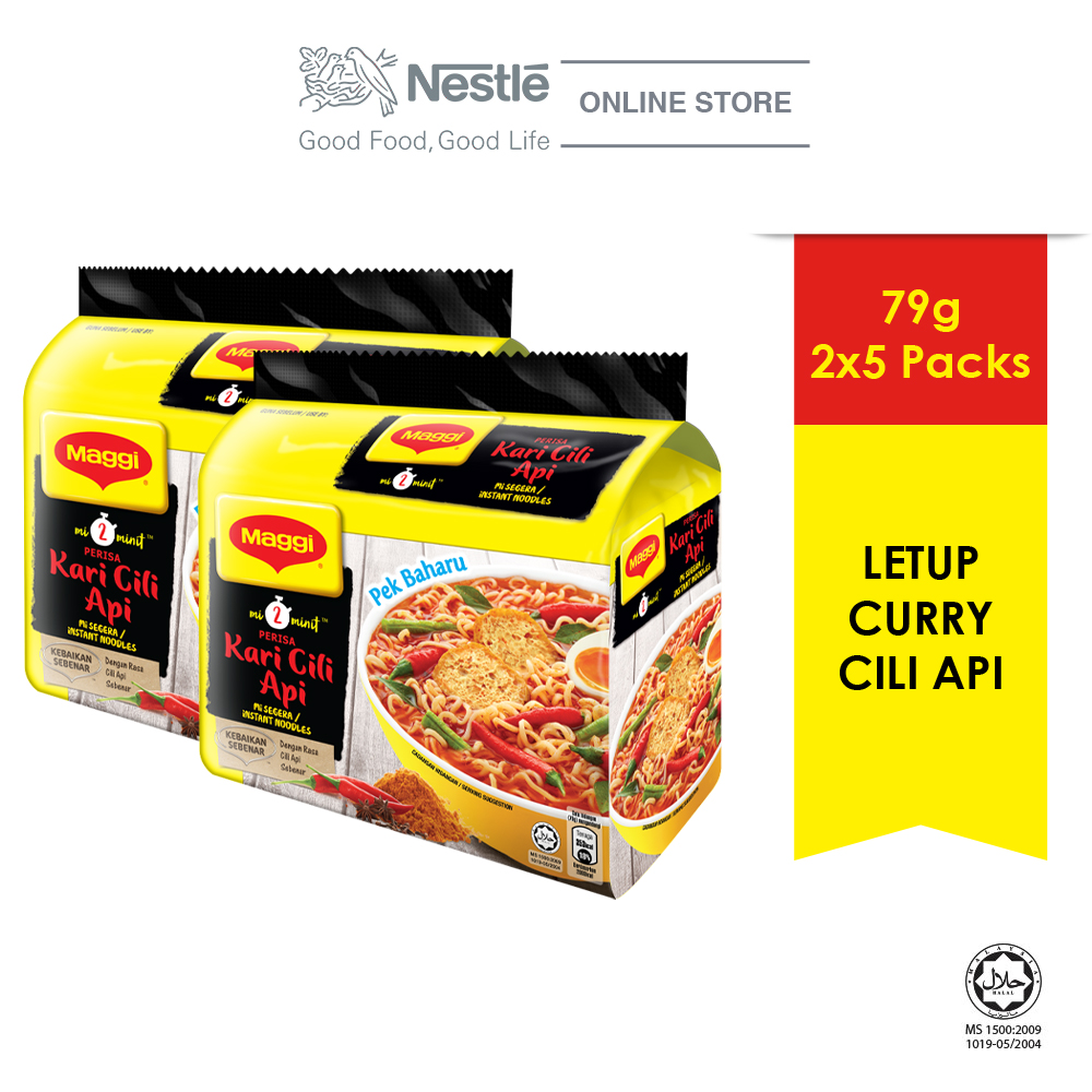 MAGGI 2-MINN Letup Curry Cili Api 5 Packs 79g x2 Multipacks 