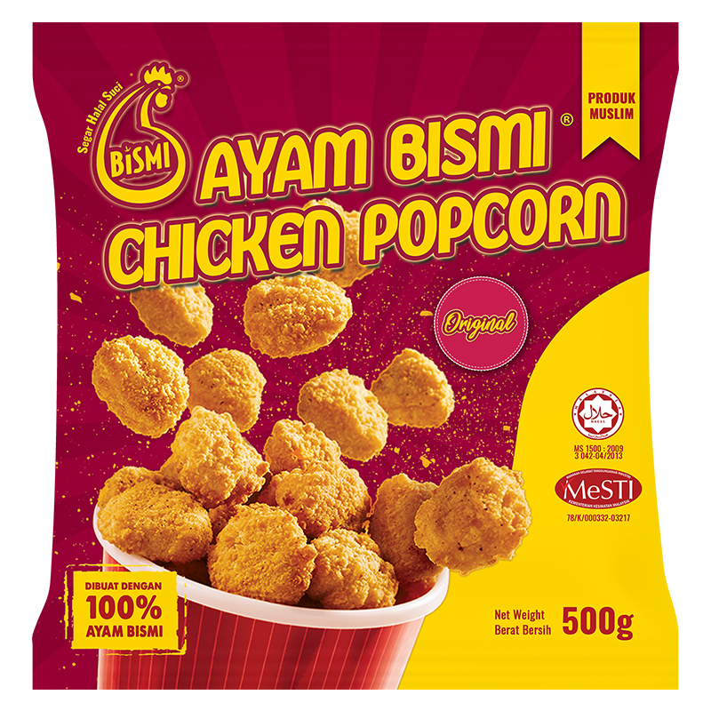 Chicken Popcorn Original/Hot & Spicy (500g/pek x 80 pek)
