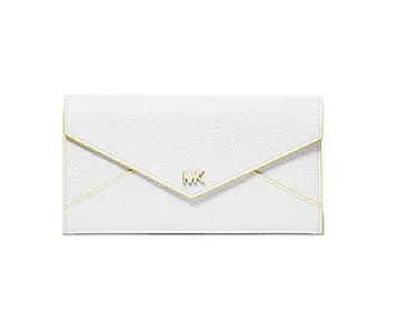 Michael Kors Large Two-Tone Pebbled Leather Envelope Wallet
