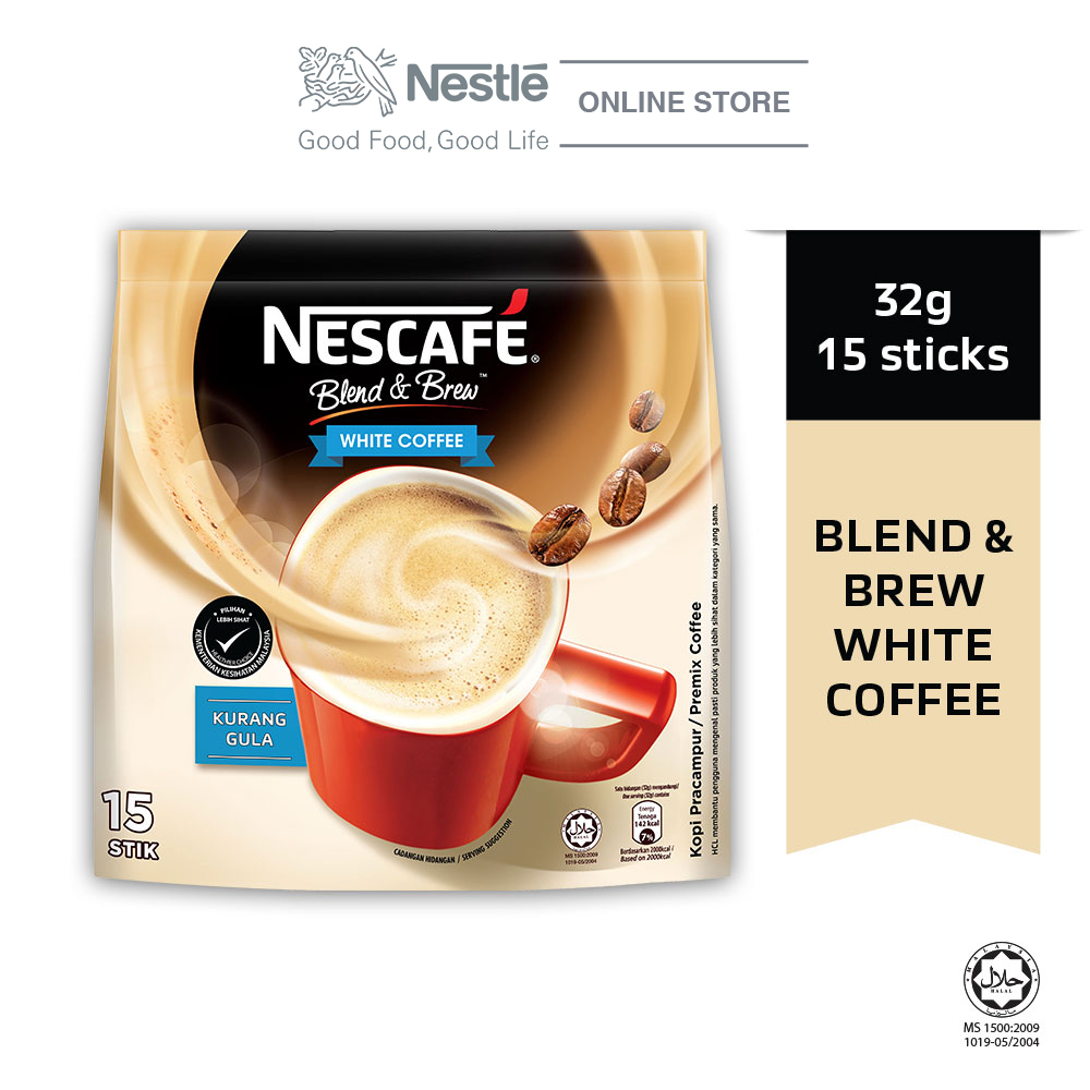 Nescafe Blend & Brew White Coffee 15 Sticks, 32g Each
