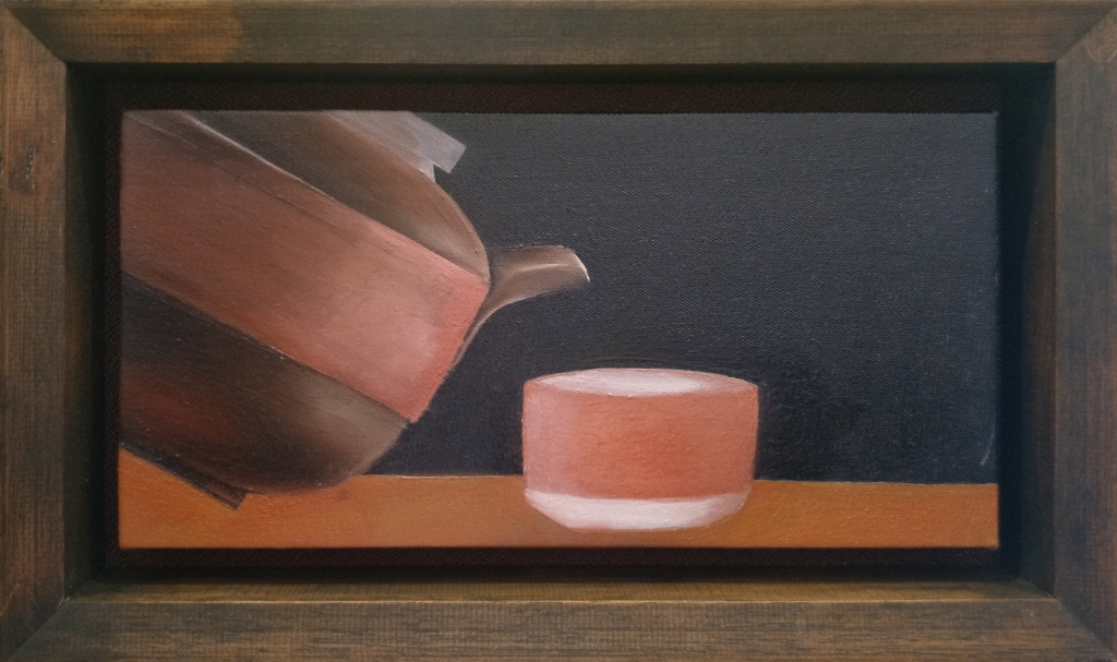 Zisha Pot Oil Painting By Lee Jing Yi 30.50 cm x 15.20 cm 紫砂壶油画 李婧怡/绘 