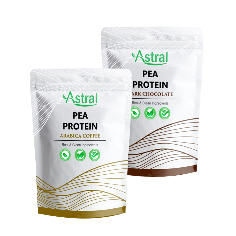 Dark Chocolate Pea Protein + Arabica Coffee Pea Protein (500g per pack)