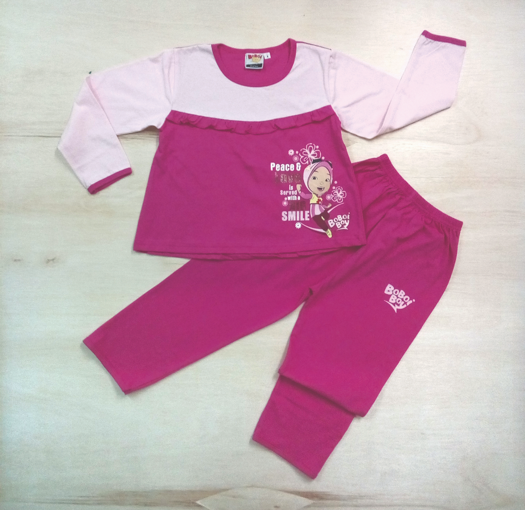 Original BoBoiBoy YaYa Character Girl Pyjamas 100%Cotton (BGJ 124)